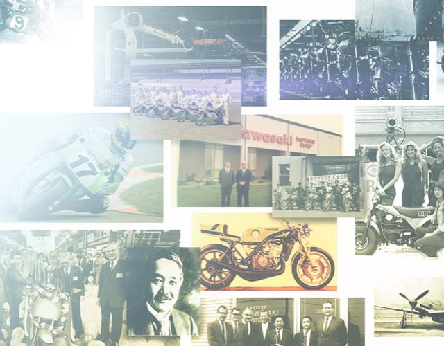 collage of 100 years of kawasaki achievements